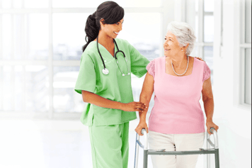 Hospice clinician and patient