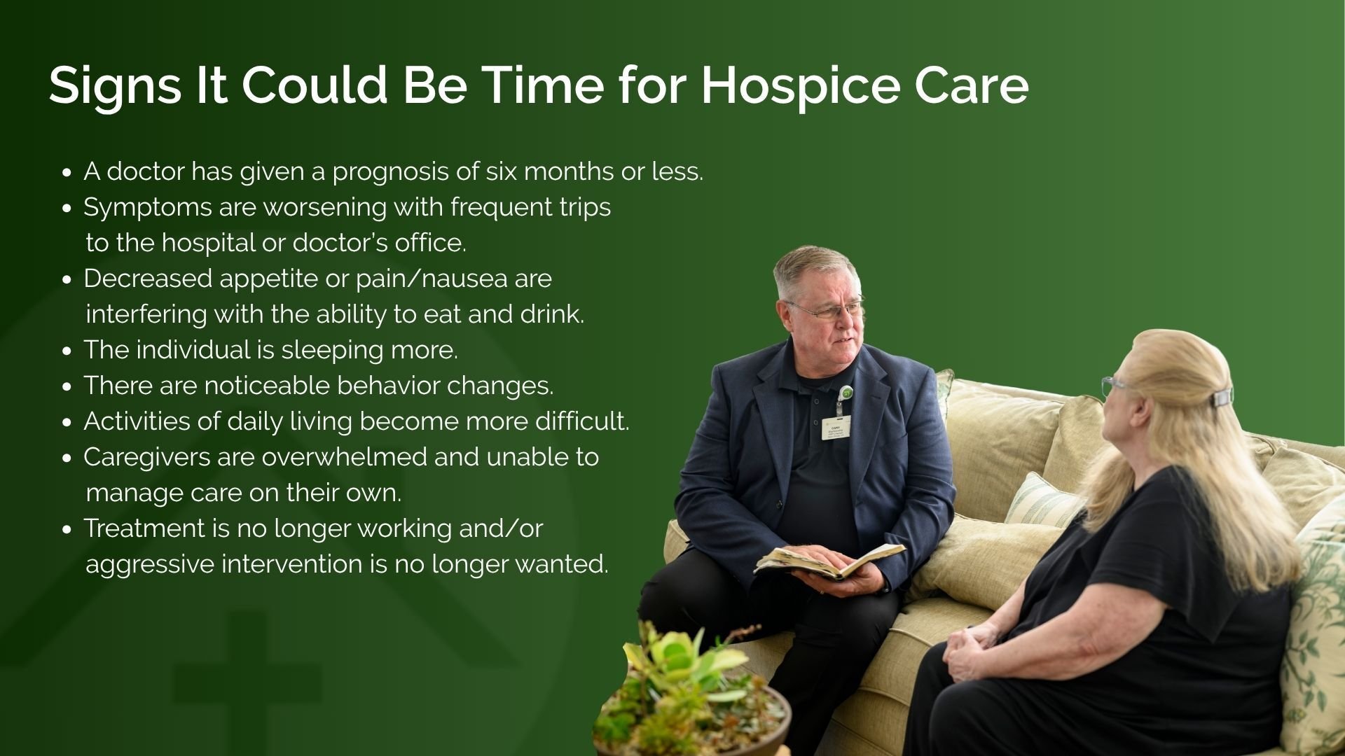 signs it's time for hospice list