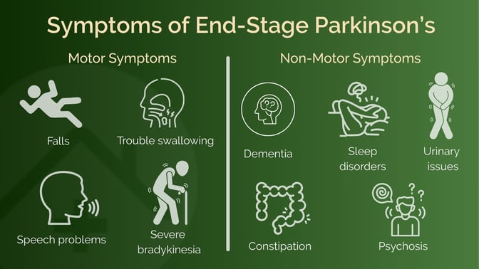 Graphic of motor and non-motor Parkinson's symptoms