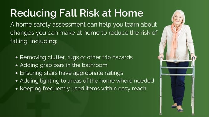 List of steps to reduce the risk of falls