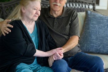 Family members comforting each other after getting the hospice diagnosis.