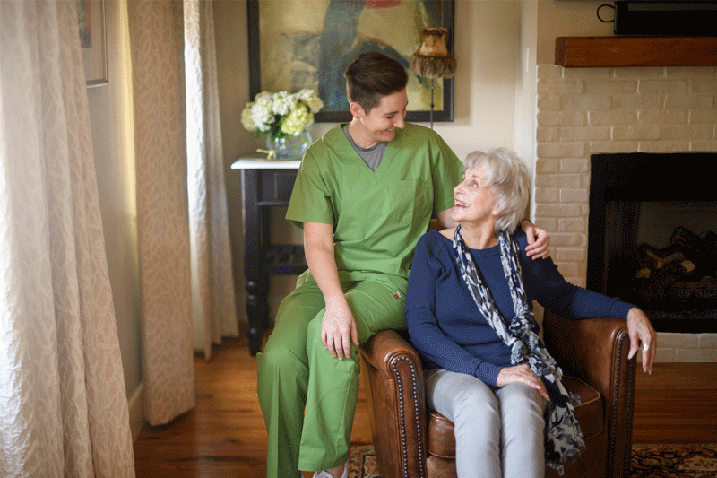 Hospice clinician and patient