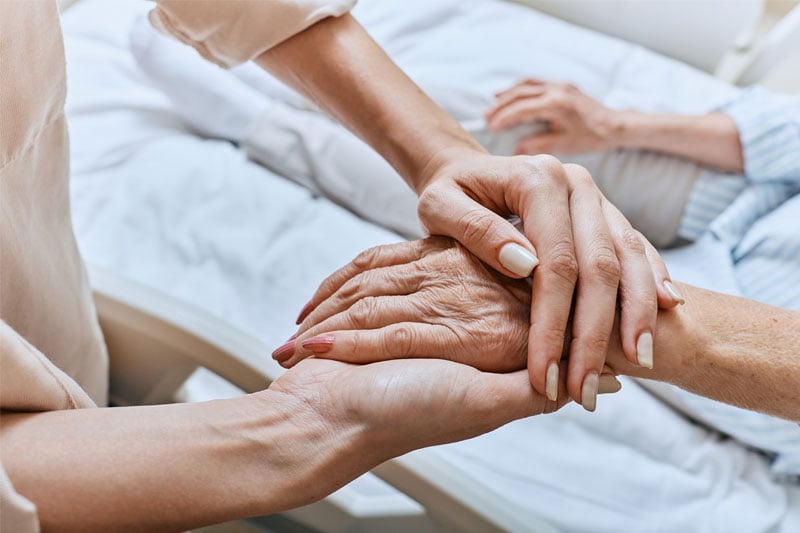 Consoling a hospice patient