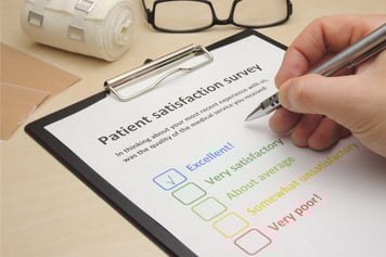 patient satisfaction survey on a clipboard